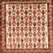 Round Machine Washable Persian Orange Traditional Area Rugs, wshtr641org