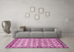 Machine Washable Persian Pink Traditional Rug in a Living Room, wshtr641pnk