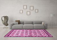 Machine Washable Persian Pink Traditional Rug, wshtr641pnk