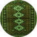 Square Persian Green Traditional Rug, tr642grn