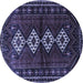 Round Persian Blue Traditional Rug, tr642blu