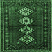 Square Machine Washable Persian Emerald Green Traditional Area Rugs, wshtr642emgrn