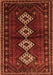 Serging Thickness of Machine Washable Persian Orange Traditional Area Rugs, wshtr642org