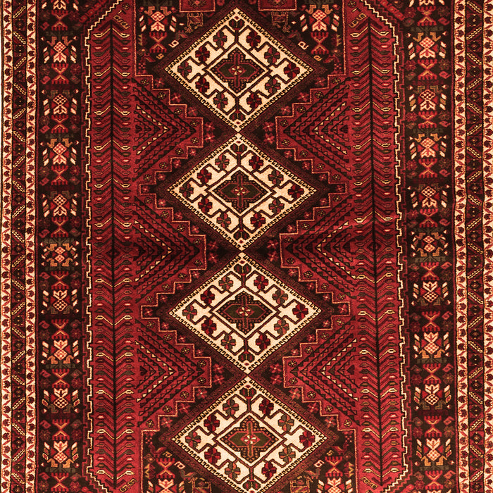 Serging Thickness of Machine Washable Persian Orange Traditional Area Rugs, wshtr642org