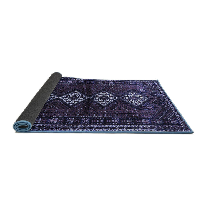 Sideview of Persian Blue Traditional Rug, tr642blu