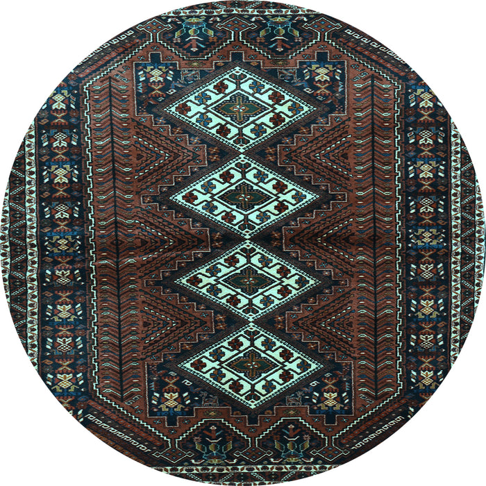 Round Persian Light Blue Traditional Rug, tr642lblu