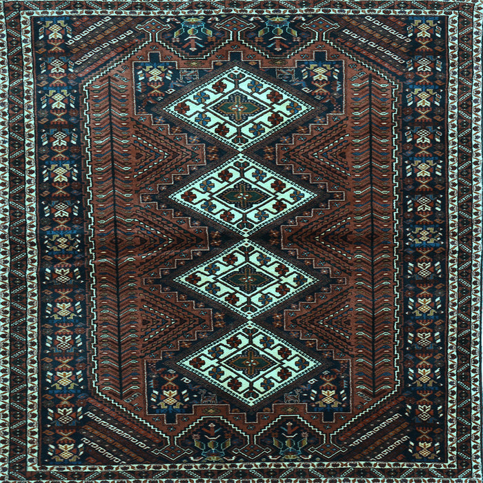Square Machine Washable Persian Light Blue Traditional Rug, wshtr642lblu