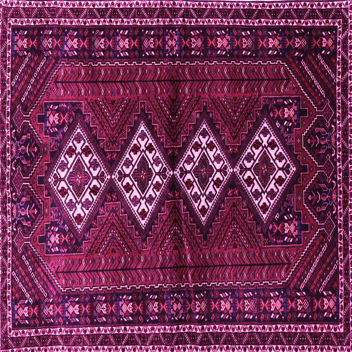 Square Machine Washable Persian Pink Traditional Rug, wshtr642pnk