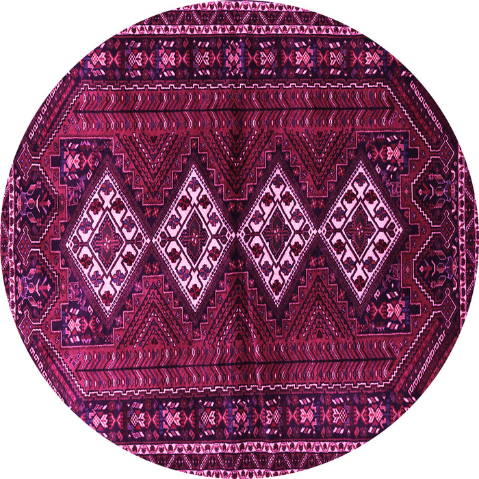 Round Persian Pink Traditional Rug, tr642pnk