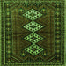 Round Machine Washable Persian Green Traditional Area Rugs, wshtr642grn