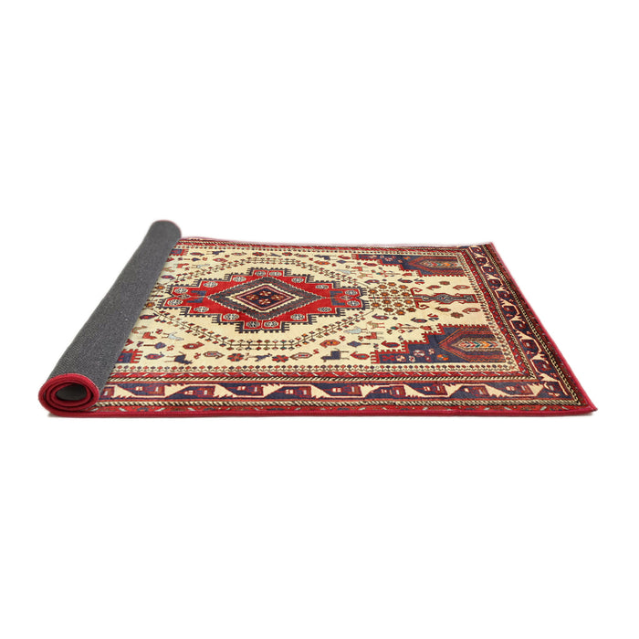 Sideview of Traditional Fire Brick Red Persian Rug, tr643