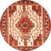 Square Persian Orange Traditional Rug, tr643org