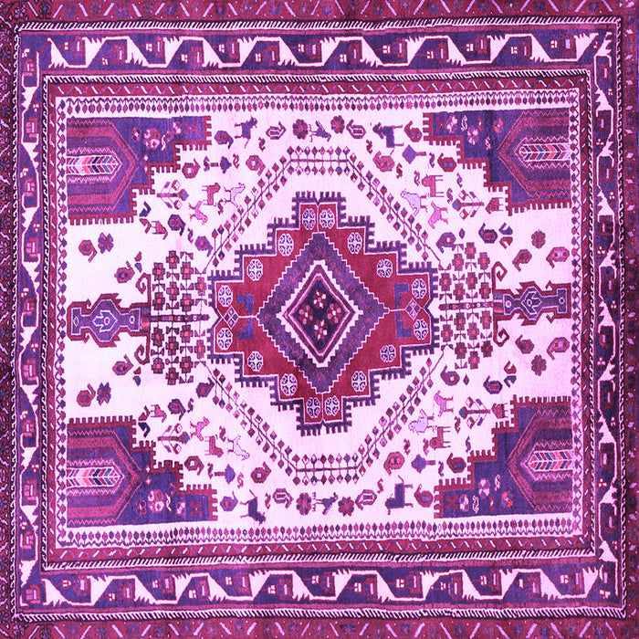 Square Persian Purple Traditional Rug, tr643pur