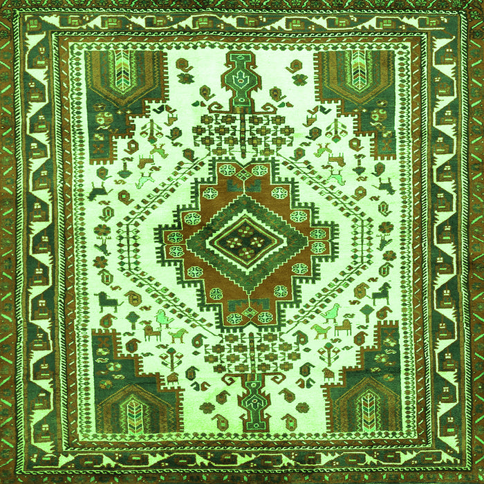 Serging Thickness of Persian Green Traditional Rug, tr643grn