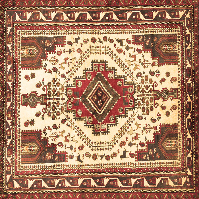 Square Persian Brown Traditional Rug, tr643brn