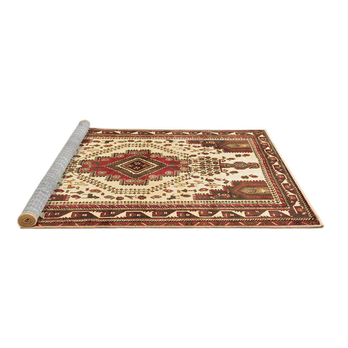Sideview of Machine Washable Persian Brown Traditional Rug, wshtr643brn