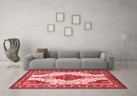 Machine Washable Persian Red Traditional Rug, wshtr643red