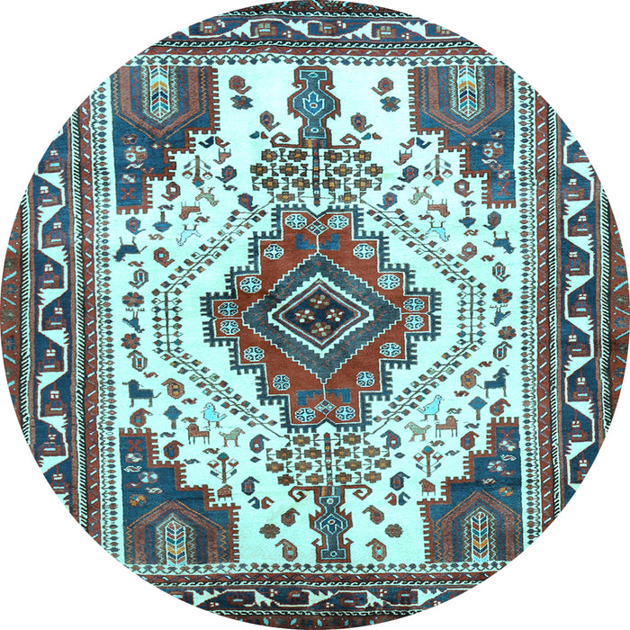 Round Persian Light Blue Traditional Rug, tr643lblu