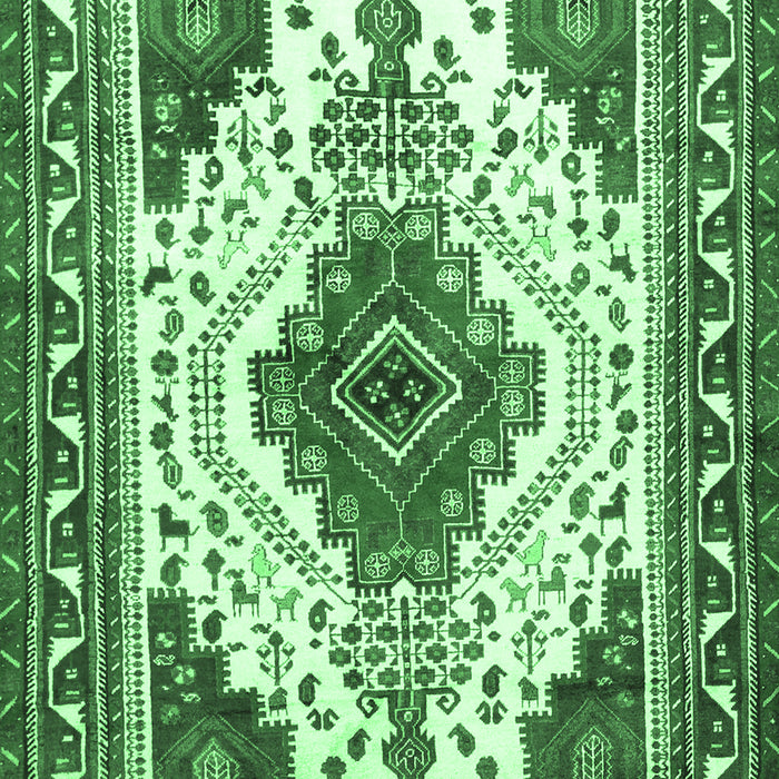Machine Washable Persian Emerald Green Traditional Area Rugs, wshtr643emgrn
