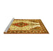 Sideview of Machine Washable Persian Yellow Traditional Rug, wshtr643yw