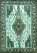 Machine Washable Persian Turquoise Traditional Area Rugs, wshtr643turq