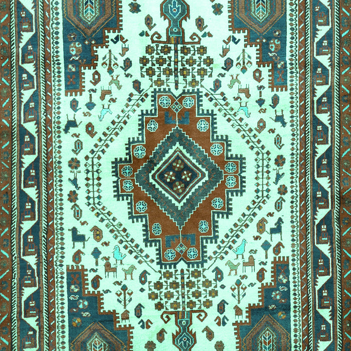 Machine Washable Persian Turquoise Traditional Area Rugs, wshtr643turq