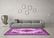 Machine Washable Persian Purple Traditional Area Rugs in a Living Room, wshtr643pur