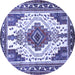 Round Machine Washable Persian Blue Traditional Rug, wshtr643blu