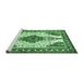 Sideview of Machine Washable Persian Emerald Green Traditional Area Rugs, wshtr643emgrn