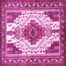 Square Machine Washable Persian Pink Traditional Rug, wshtr643pnk