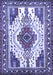 Machine Washable Persian Blue Traditional Rug, wshtr643blu