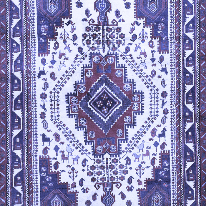 Machine Washable Persian Blue Traditional Rug, wshtr643blu