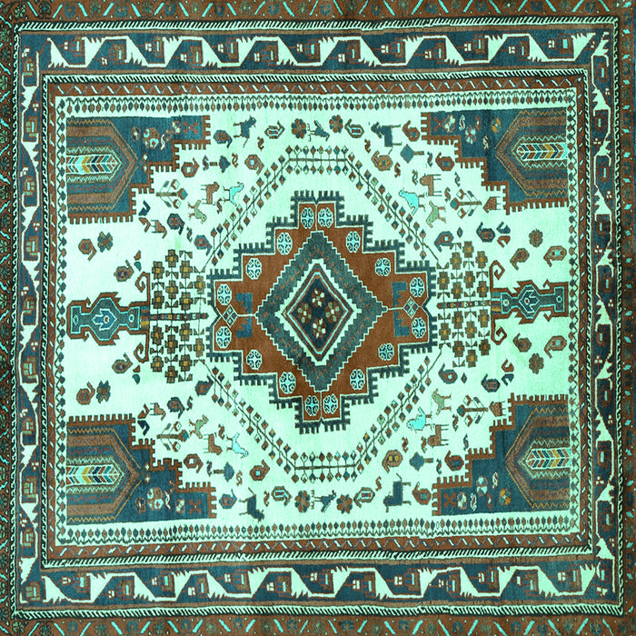 Square Persian Turquoise Traditional Rug, tr643turq