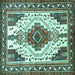 Square Machine Washable Persian Turquoise Traditional Area Rugs, wshtr643turq