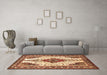 Machine Washable Persian Brown Traditional Rug in a Living Room,, wshtr643brn