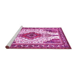 Sideview of Machine Washable Persian Pink Traditional Rug, wshtr643pnk