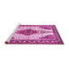 Sideview of Machine Washable Persian Pink Traditional Rug, wshtr643pnk