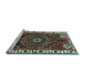 Sideview of Machine Washable Persian Light Blue Traditional Rug, wshtr644lblu