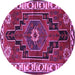 Round Persian Purple Traditional Rug, tr644pur