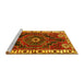 Sideview of Machine Washable Persian Yellow Traditional Rug, wshtr644yw