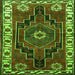 Round Machine Washable Persian Green Traditional Area Rugs, wshtr644grn