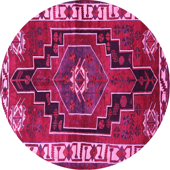 Round Persian Pink Traditional Rug, tr644pnk