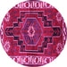 Round Persian Pink Traditional Rug, tr644pnk