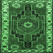 Square Machine Washable Persian Emerald Green Traditional Area Rugs, wshtr644emgrn