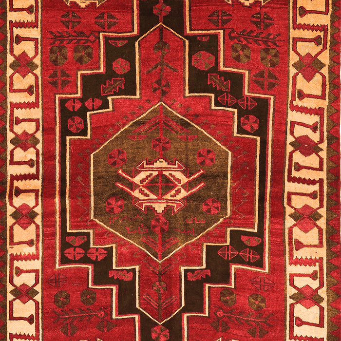 Serging Thickness of Machine Washable Persian Orange Traditional Area Rugs, wshtr644org
