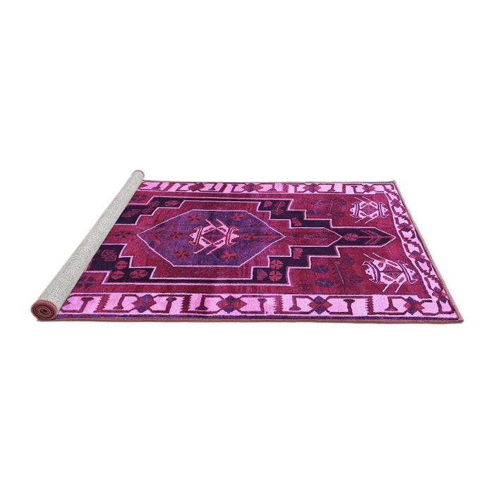 Sideview of Machine Washable Persian Purple Traditional Area Rugs, wshtr644pur