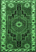 Machine Washable Persian Emerald Green Traditional Area Rugs, wshtr644emgrn