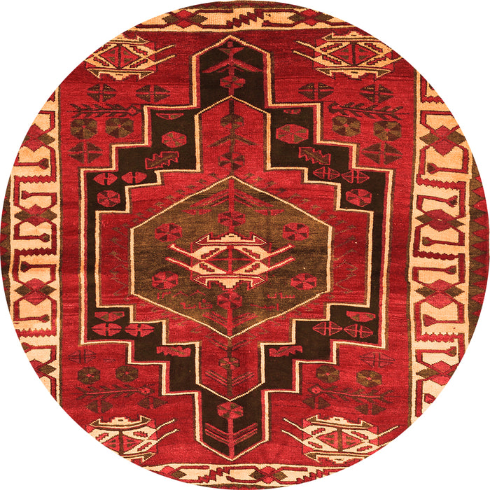 Square Persian Orange Traditional Rug, tr644org