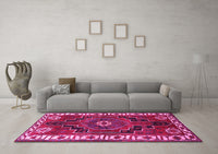 Machine Washable Persian Pink Traditional Rug, wshtr644pnk