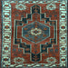 Square Persian Light Blue Traditional Rug, tr644lblu